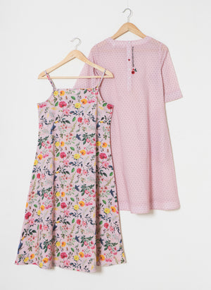 Mosegi-Dusty Pink Layered Dress