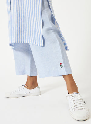 Mosegi-Linen Blue Stripes Kurta and Pant