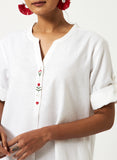 Mosegi-White Midi Dress
