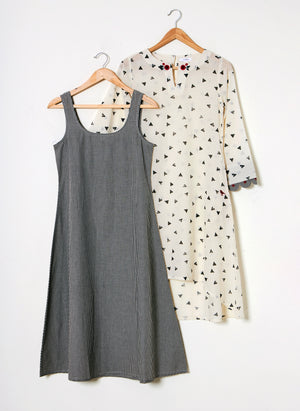Mosegi- Offwhite Digital Printed Layered Dress
