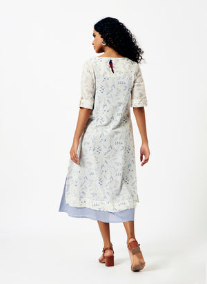 Mosegi- Offwhite Digital Printed Dress