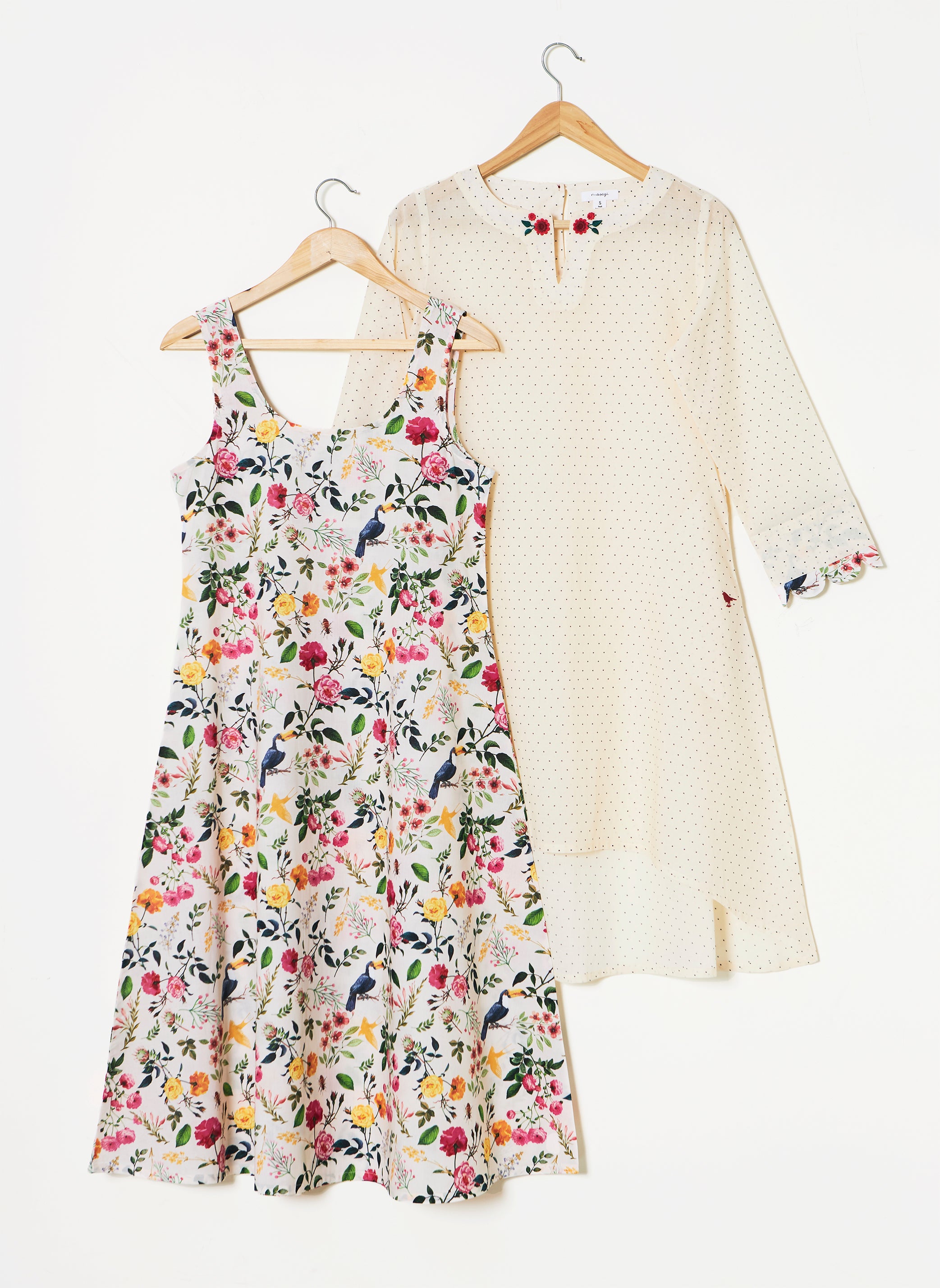 Mosegi- Offwhite Digital Printed Layered Dress