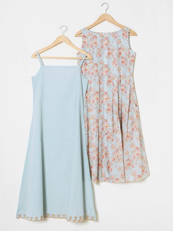 Mosegi- Sage green Digital Printed Dress