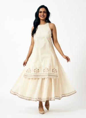 Mosegi-offwhite_kurta and skirt_combo