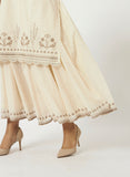 Off-white Polka Dot Cotton halter neck kurta and skirt