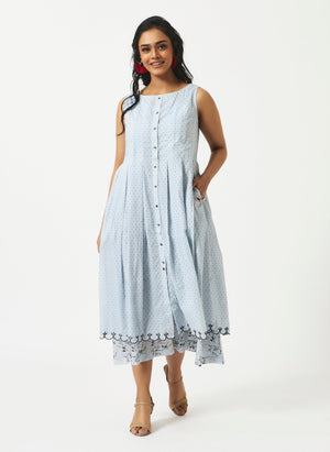 Mosegi-Light Blue Layered Dress