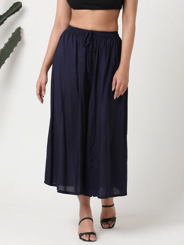 Navy flared pants with pockets MSG05BTM