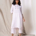 Linen pink stripe kurta top  MSGBR2040PNKSTRP - ( kurta top )