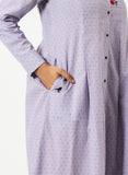 Organic cotton Lavender dobby Mandarin collar Dress - MSG57ALVDBY