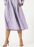 Organic cotton Lavender dobby Mandarin collar Dress - MSG57ALVDBY