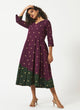 Organic Cotton Purple Dobby Pleated Dress - MSG1050PPLDBY