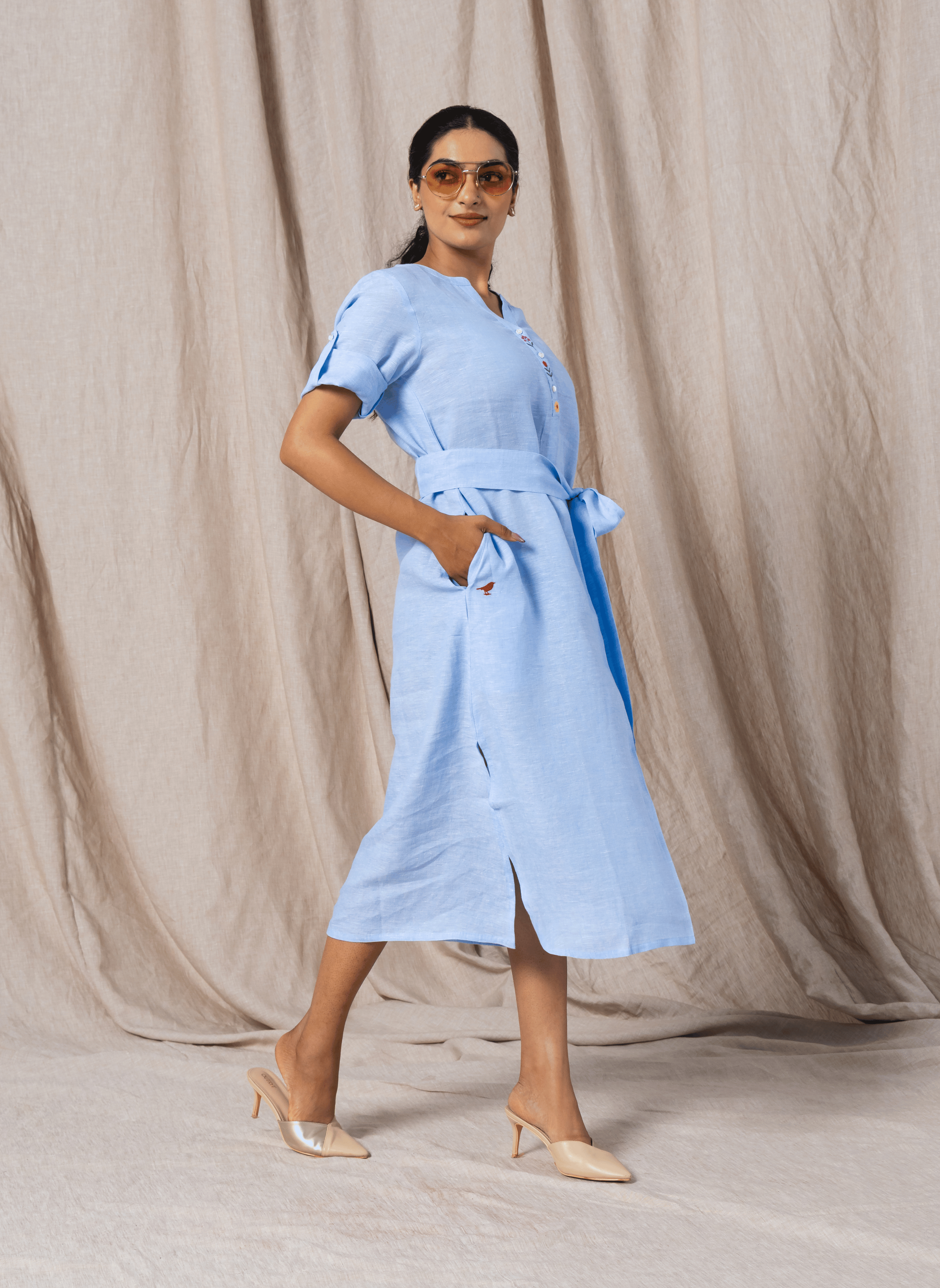 MSG23CS1053LBL - DRESS WITH BELT