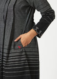 Organic Cotton Black Chambray Ombre Stripe Dress - MSG46GRY