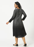 Organic Cotton Black Chambray Ombre Stripe Dress - MSG46GRY