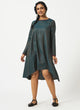 Eco Cotton Viscose Green Duotone Full Sleeve  Dress-MSG49GRN