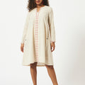 Organic Cotton Off-white Dobby Full Sleeve Dress - MSG042OW