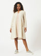 Organic Cotton Off-white Dobby Full Sleeve Dress - MSG042OW