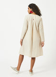 Organic Cotton Off-white Dobby Full Sleeve Dress