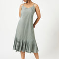 Organic Cotton Green Gingham Checks Strappy Dress - MSG1056