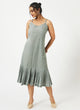 Organic Cotton Green Gingham Checks Strappy Dress - MSG1056