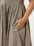 Organic Cotton Dobby Taupe(Grey) Strappy Dress - MSGCS155TPE