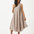 Tencel Pink Ditsy Floral Sleeveless Dress-MSG175OWMF