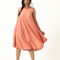 Peach Sleeveless Asymmetric Hemline Dress - MSG175PCH