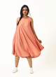 Peach Sleeveless Asymmetric Hemline Dress - MSG175PCH