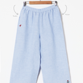 100% Linen Light Blue Parallel Pants-MSGRT2031BL-BTM