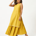 Organic Cotton Yellow Dobby Kurta and Skirt Combo - MSG501/502YLW