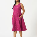 Pink All Over Embroidered Organic Cotton Dress - MSG65FF