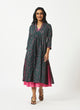Organic Cotton Green Digital Printed Layered Dress - MSG041GRNP