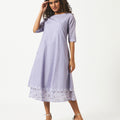 Organic Cotton Lavender Printed Layered Dress-MSG06LVD