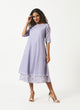 Organic Cotton Lavender Printed Layered Dress-MSG06LVD