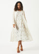 OFFWHITE PRINTED LAYERED DRESS-MSG57AGRN