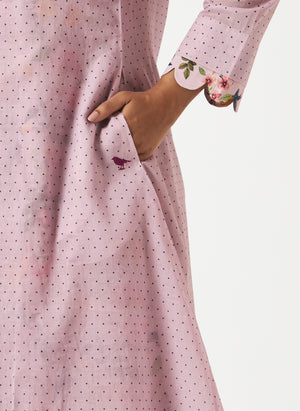  Mosegi-Light Pink Digital Printed Layered Dress