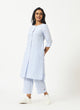 Mosegi-Linen Blue Stripes Kurta and Pant