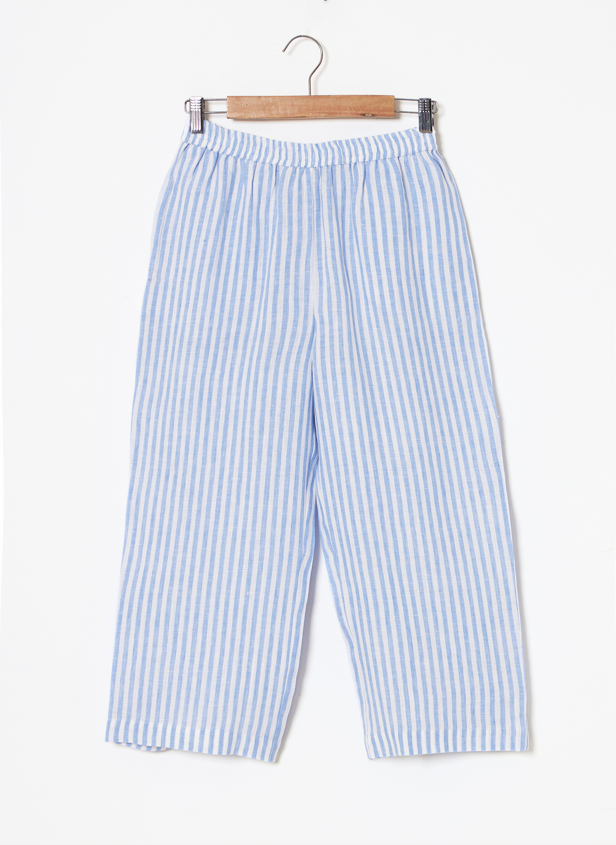 Mosegi-Linen Blue Stripes Pant 