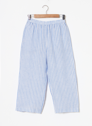 Mosegi-Linen Blue Stripes Pant 