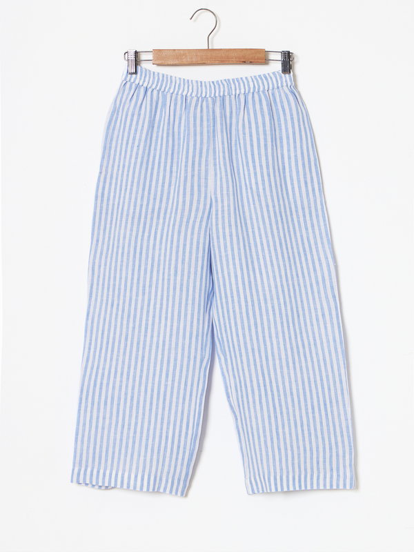 Mosegi Linen Light Blue Solid parallel pants Sustainable Fashion
