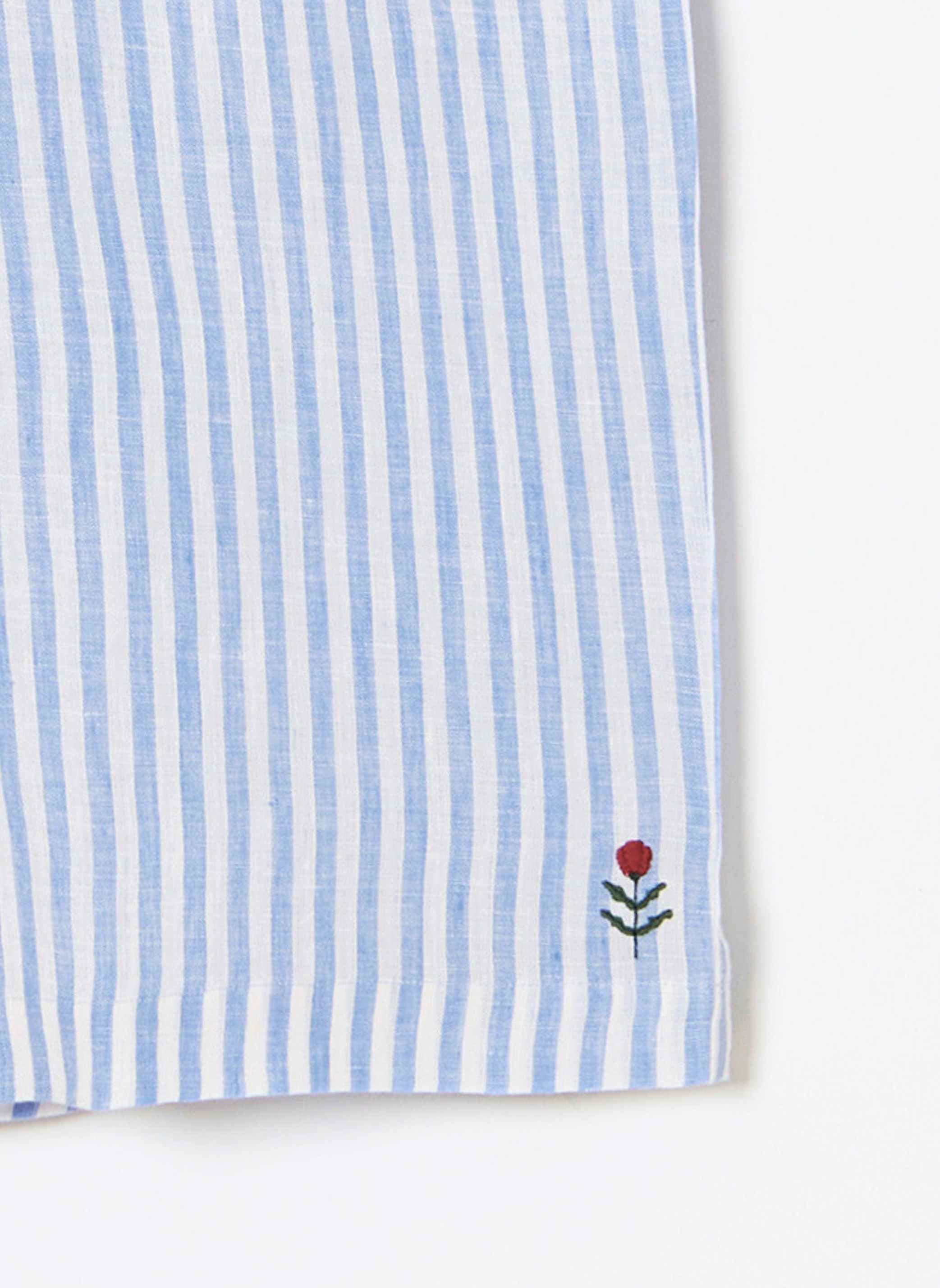 Mosegi-Linen Blue Stripes Pant 