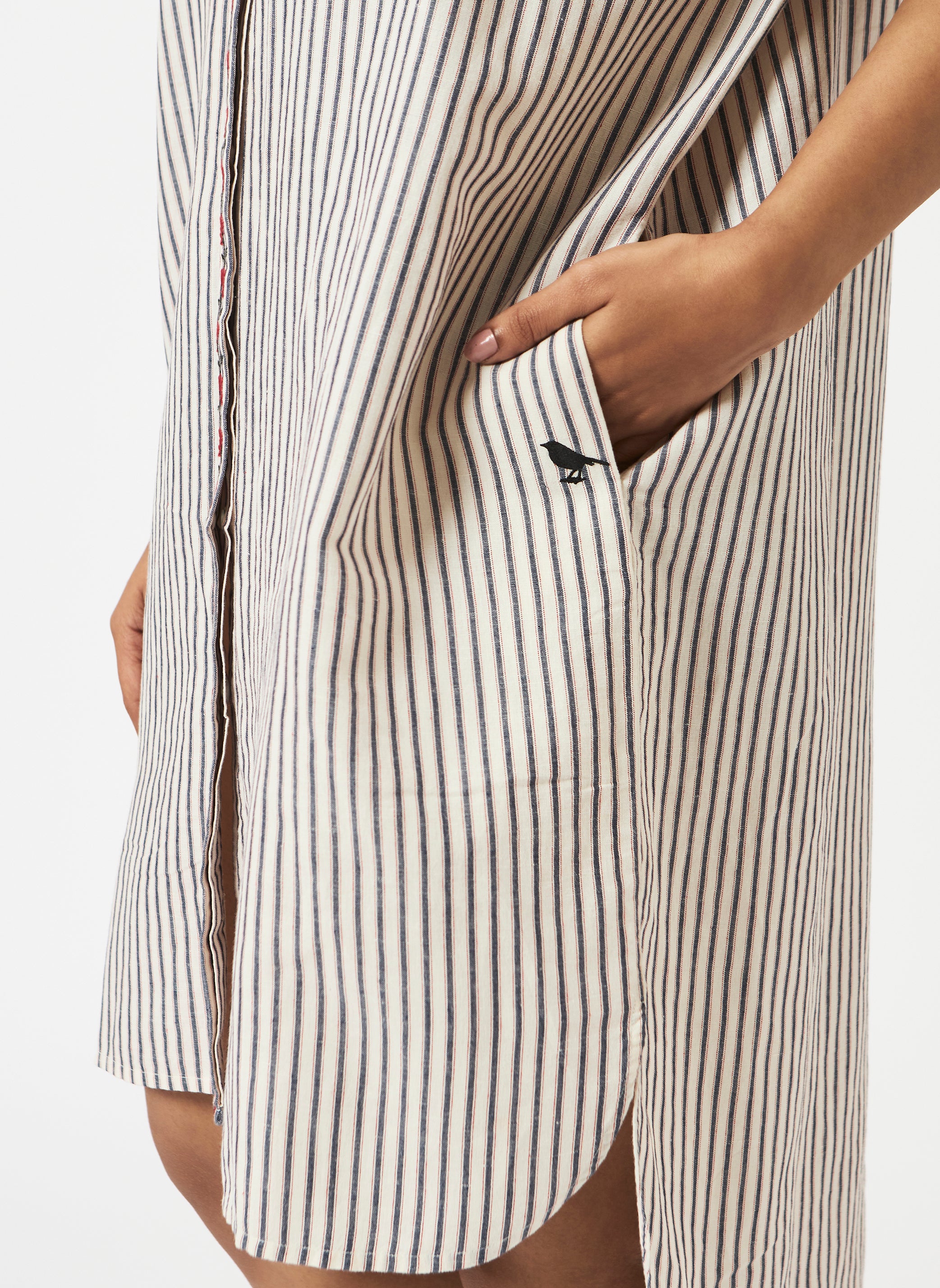 Mosegi-Off-white stripes oversized dress