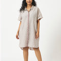 Mosegi-Off-white stripes oversized dress