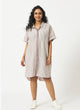 Mosegi-Off-white stripes oversized dress