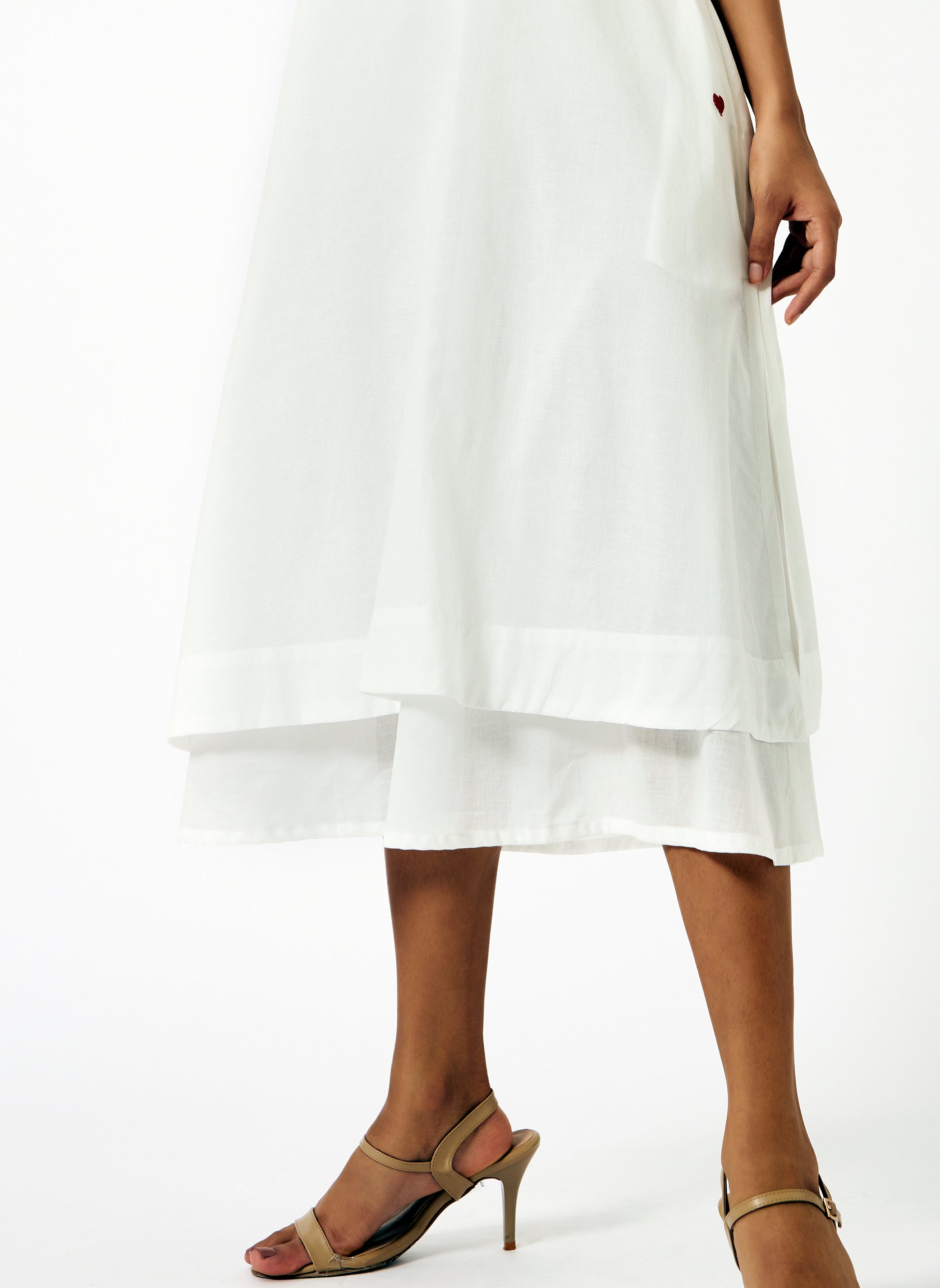 Mosegi-Offwhite Plain Dress