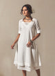 Mosegi-Offwhite Plain Cotton dress