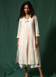 Mosegi-Off-white Polka Dot Cotton Layered Dress 