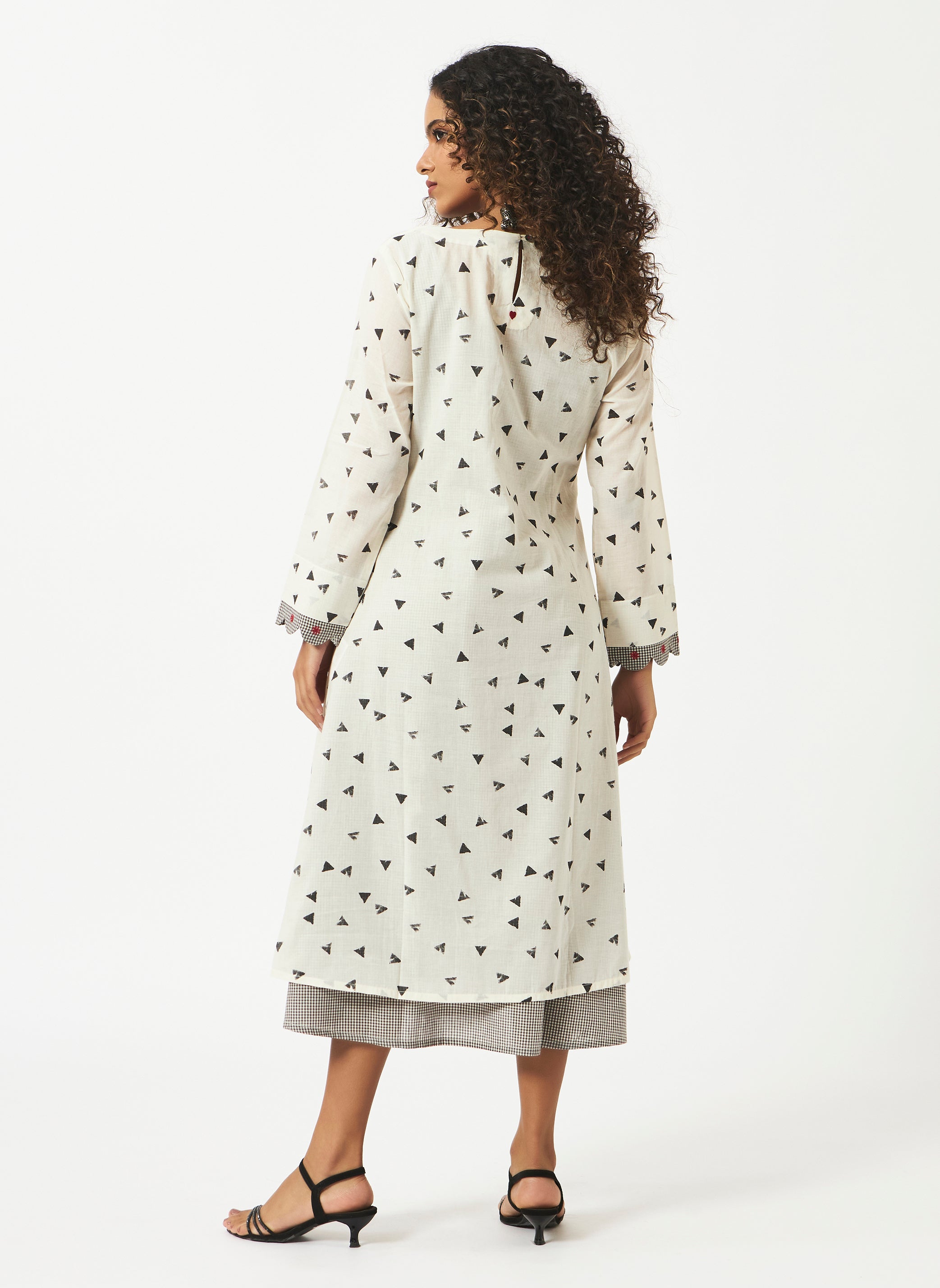 Mosegi-Offwhite Printed Layered Dress
