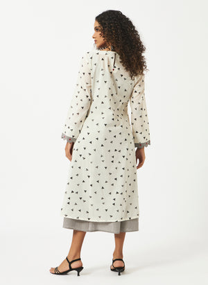 Mosegi-Offwhite Printed Layered Dress