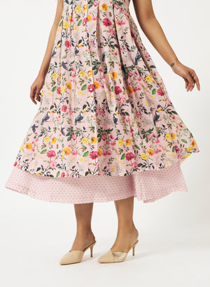 Mosegi-Pink Floral Dress